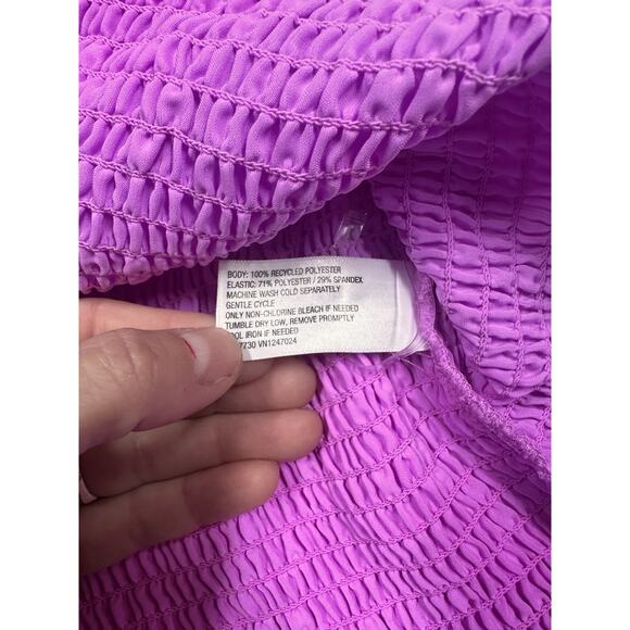 NWOT A New Day Purple Crinkle Smocked Elastic Halter Cropped Tank Top Size 2XL - Picture 5 of 8